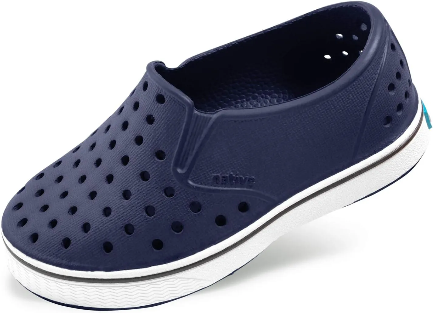 Native Shoes Miles Sneakers for Men, and Women - Blown-Eva Outsole, Slip-On Design, and BreathableRegatta Blue/Shell White Men's 7, Women's 9 Medium