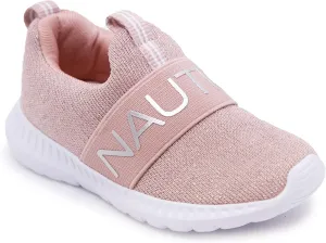 Nautica Girls' Slip-On Sneaker - Athletic Running Kids' Shoe for Walking, Running, Tennis, and Sports (Toddler/Little Kid)