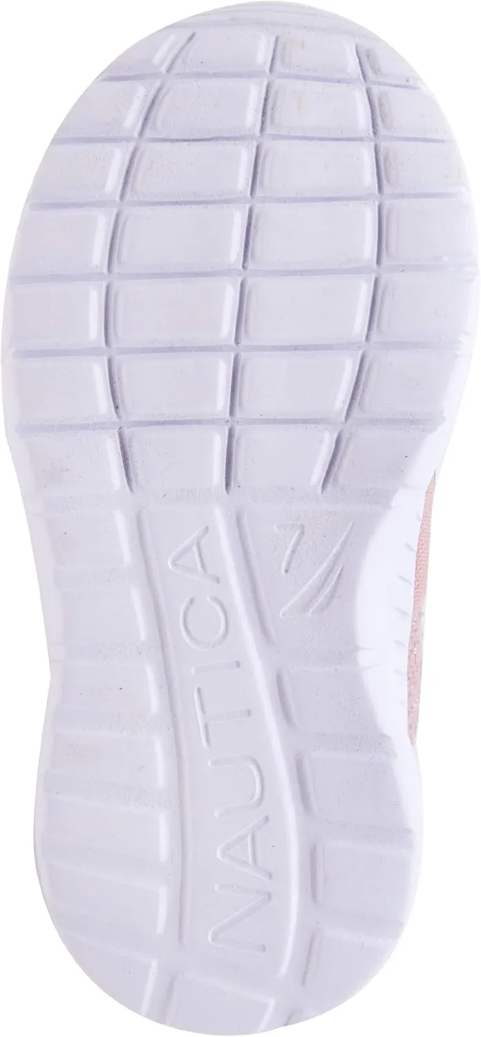 Nautica Girls' Slip-On Sneaker - Athletic Running Kids' Shoe for Walking, Running, Tennis, and Sports (Toddler/Little Kid)