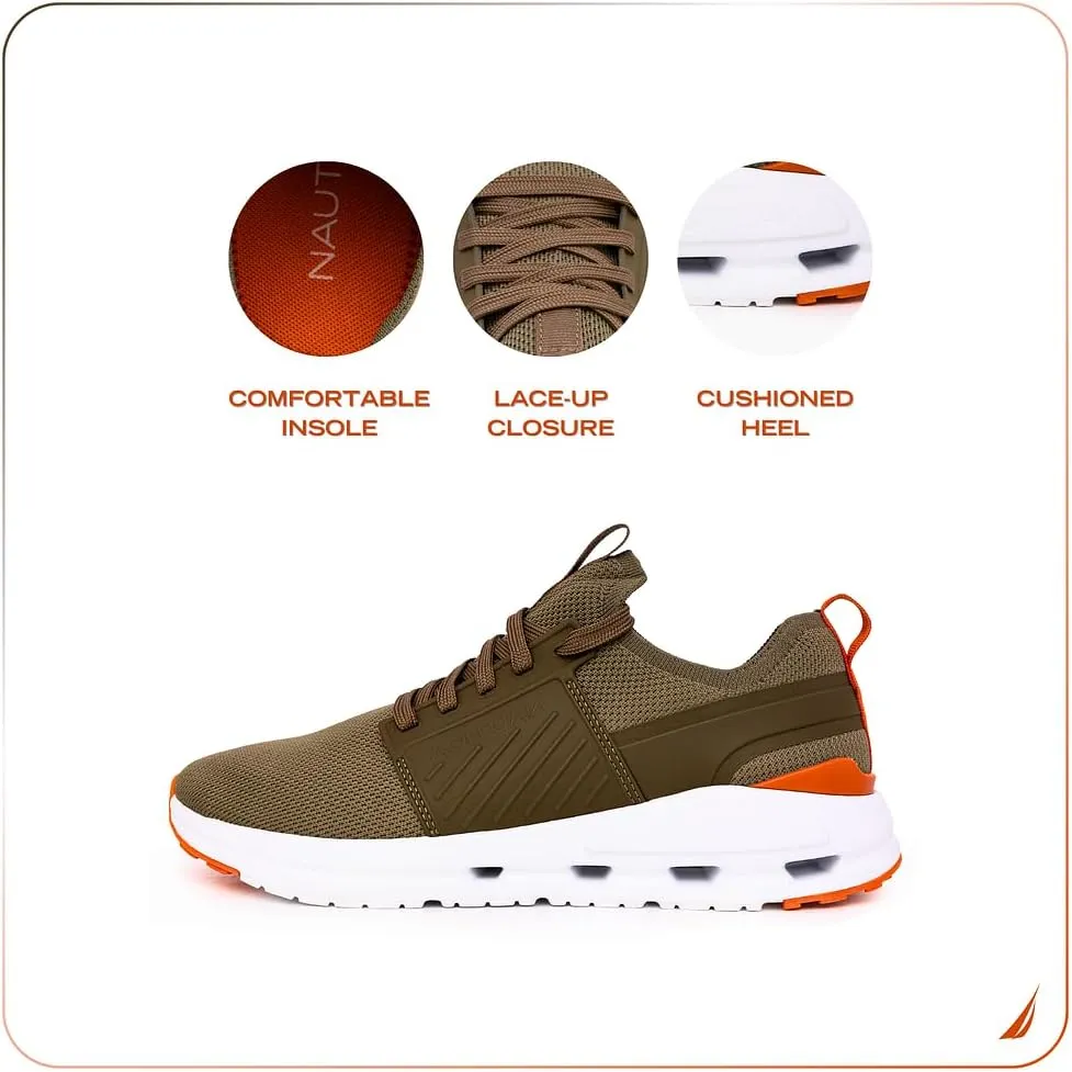 Nautica Mens Running Sneakers Sport Fashion Lace-Up Athletic Soft Shoes for Gym Tennis Men – Cushioned, Breathable, Lightweight & Comfortable