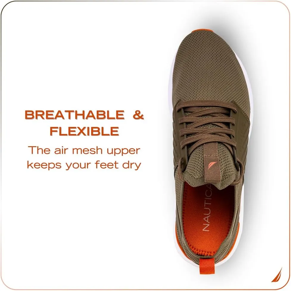 Nautica Mens Running Sneakers Sport Fashion Lace-Up Athletic Soft Shoes for Gym Tennis Men – Cushioned, Breathable, Lightweight & Comfortable