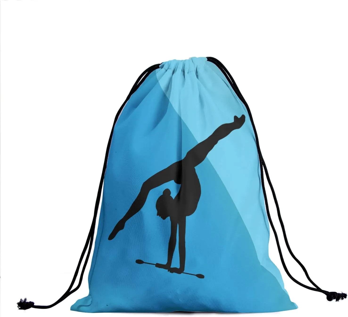 Nerxy Blue Grip Bag for Gymnasts - Gymnastics Bag Navy Gymnastics Exercises Silhouette Drawstring Storage Bags Pouch Shoe Bags Adjustable Polyester Towel Bag