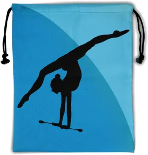 Nerxy Blue Grip Bag for Gymnasts - Gymnastics Bag Navy Gymnastics Exercises Silhouette Drawstring Storage Bags Pouch Shoe Bags Adjustable Polyester Towel Bag