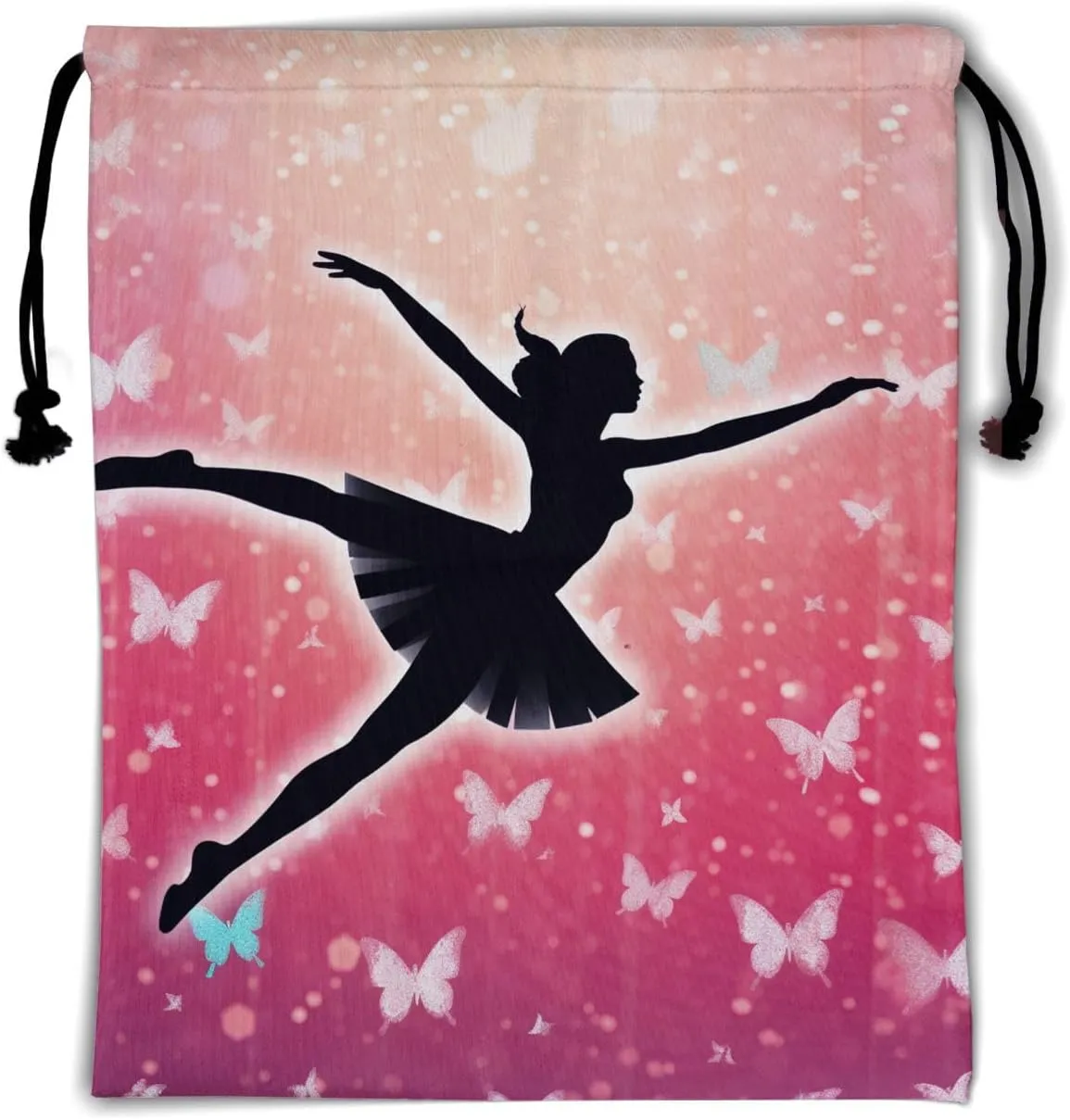 Nerxy Gymnast Art Drawstring Grip Bag - Butterfly Gym Bag for Gymnasts Abstract Butterflies String Bag Abstract Gym Drawstring Pouch for Travel Sports