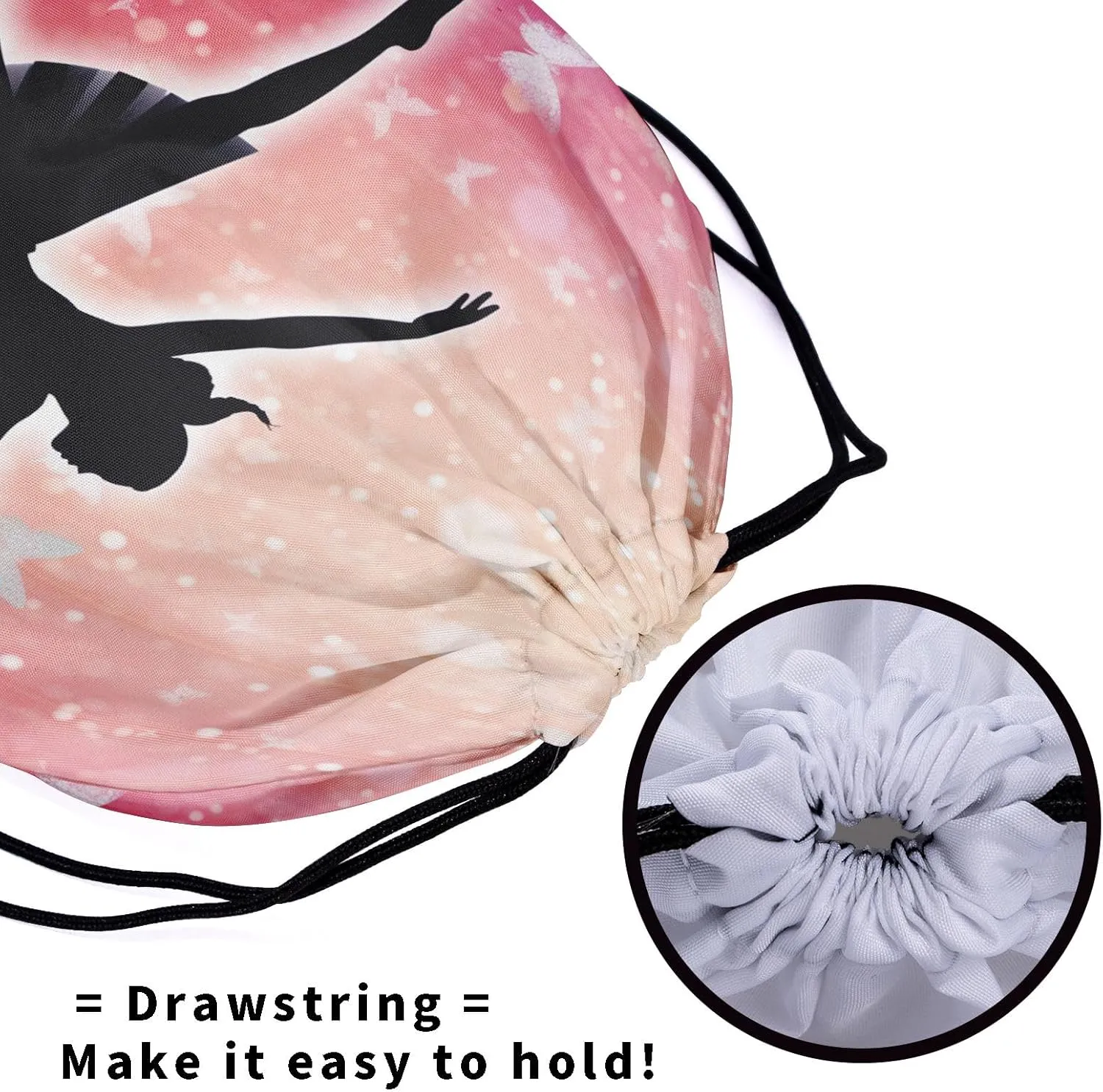 Nerxy Gymnast Art Drawstring Grip Bag - Butterfly Gym Bag for Gymnasts Abstract Butterflies String Bag Abstract Gym Drawstring Pouch for Travel Sports