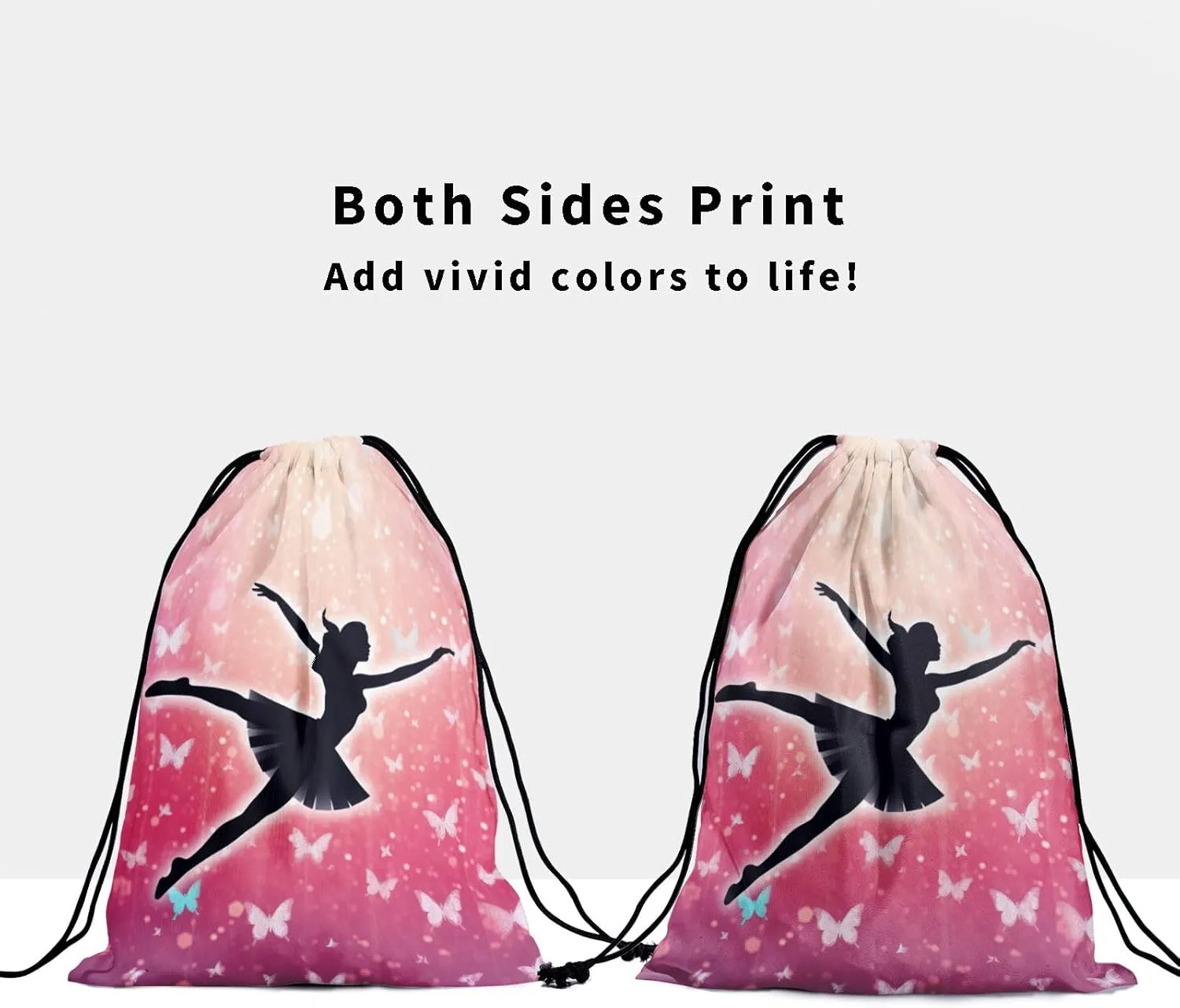 Nerxy Gymnast Art Drawstring Grip Bag - Butterfly Gym Bag for Gymnasts Abstract Butterflies String Bag Abstract Gym Drawstring Pouch for Travel Sports