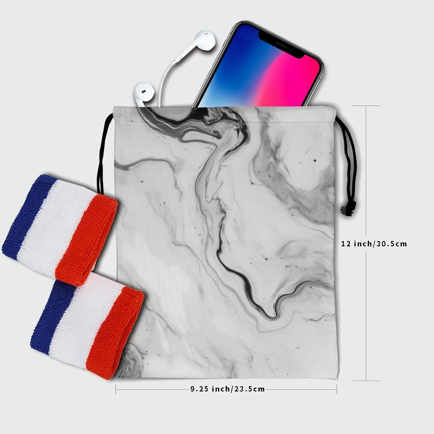 Nerxy Marble Gymnastics Grip Bag Marbles Drawstring Grip Bag Stone Gymnastics Pouch String Bag for Gym Sports Storage