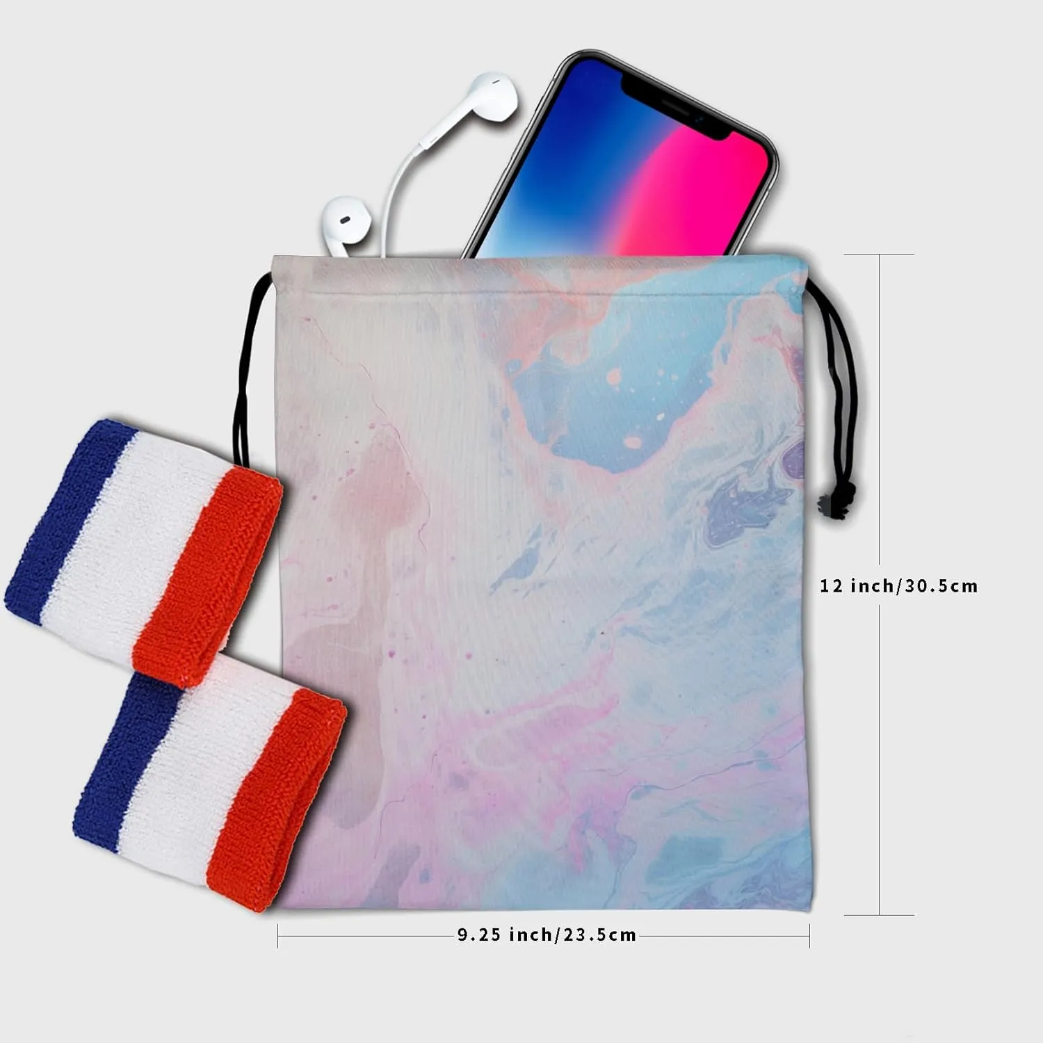 Nerxy Marble Gymnastics Grip Bag Marbles Drawstring Grip Bag Stone Gymnastics Pouch String Bag for Gym Sports Storage
