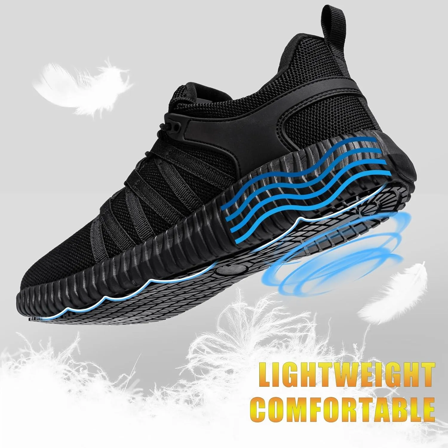 Non Slip Work Shoes for Women All Black Slip On Shoes Slip Resistant Food Service Lightweight Kitchen Chef Shoes for Restaurant, Zapatos Antideslizantes para Mujer