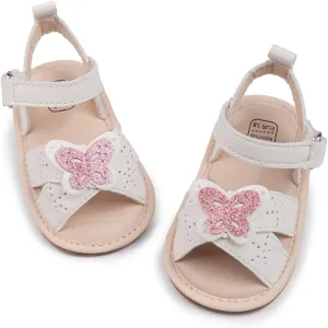 Oamico Baby Girl Sandals Infant Soft Anti-Slip Rubber Sole Casual Beach Sandals Newborn Bowknot Outdoor First Walker Summer Shoes for Baby Girls Flat Sandal