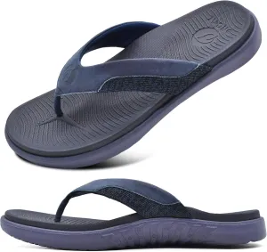 ONCAI Mens Flip Flop Open Toe Athletic Straps Orthotic Summer Plantar Fasciitis Sport Sandals with Soft Cushion Arch Support Size 7.5-15