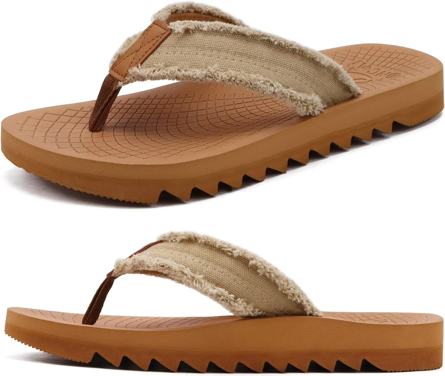 ONCAI Mens Flip Flops Summer Beach Walking Flip Flops Comfortable Soft Lightweight Recovery Cushion Slip On Sandals Size 7-15