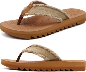 ONCAI Mens Flip Flops Summer Beach Walking Flip Flops Comfortable Soft Lightweight Recovery Cushion Slip On Sandals Size 7-15