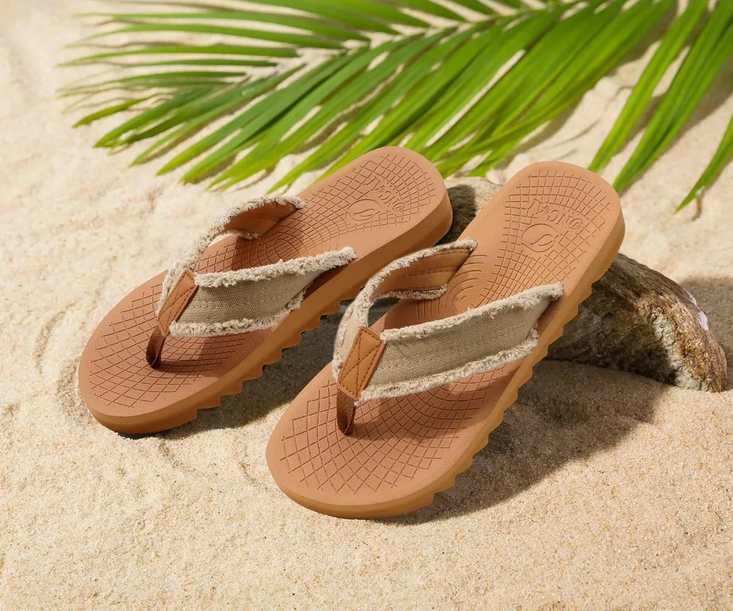 ONCAI Mens Flip Flops Summer Beach Walking Flip Flops Comfortable Soft Lightweight Recovery Cushion Slip On Sandals Size 7-15
