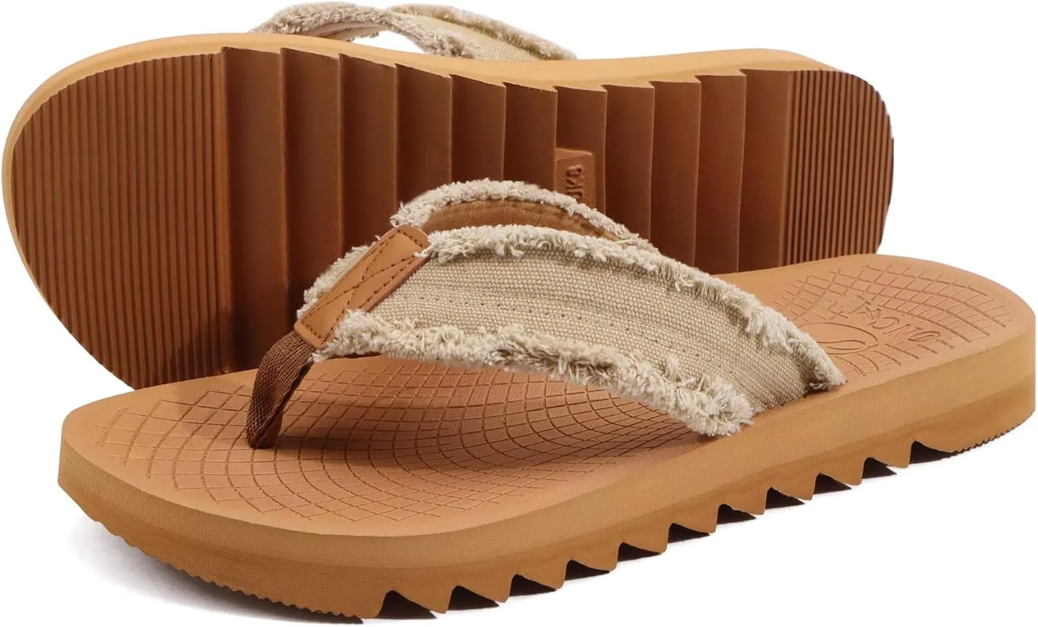 ONCAI Mens Flip Flops Summer Beach Walking Flip Flops Comfortable Soft Lightweight Recovery Cushion Slip On Sandals Size 7-15