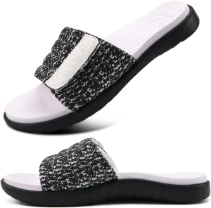 ONCAI Mens Sandals, Arch Support Sport Slides Open Toe Adjustable Straps Orthotic Cushioned Footbed for Plantar Fasciitis Rubber Soles Size 7.5-15