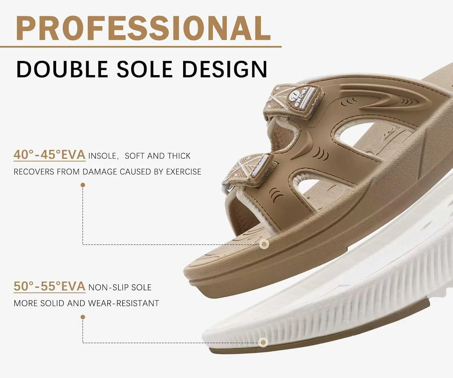ONCAI Womens Orthotic Sandals Ladies Recovery Walking Slides Arch Support Plantar Fasciitis Comfort Orthopedic Soft Cushion Summer Adjustable Sandalias Size 6-12