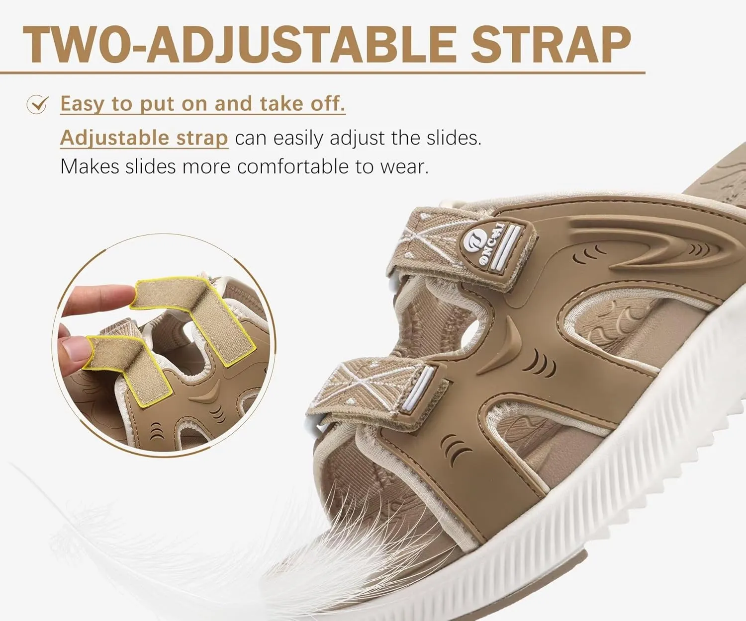 ONCAI Womens Orthotic Sandals Ladies Recovery Walking Slides Arch Support Plantar Fasciitis Comfort Orthopedic Soft Cushion Summer Adjustable Sandalias Size 6-12