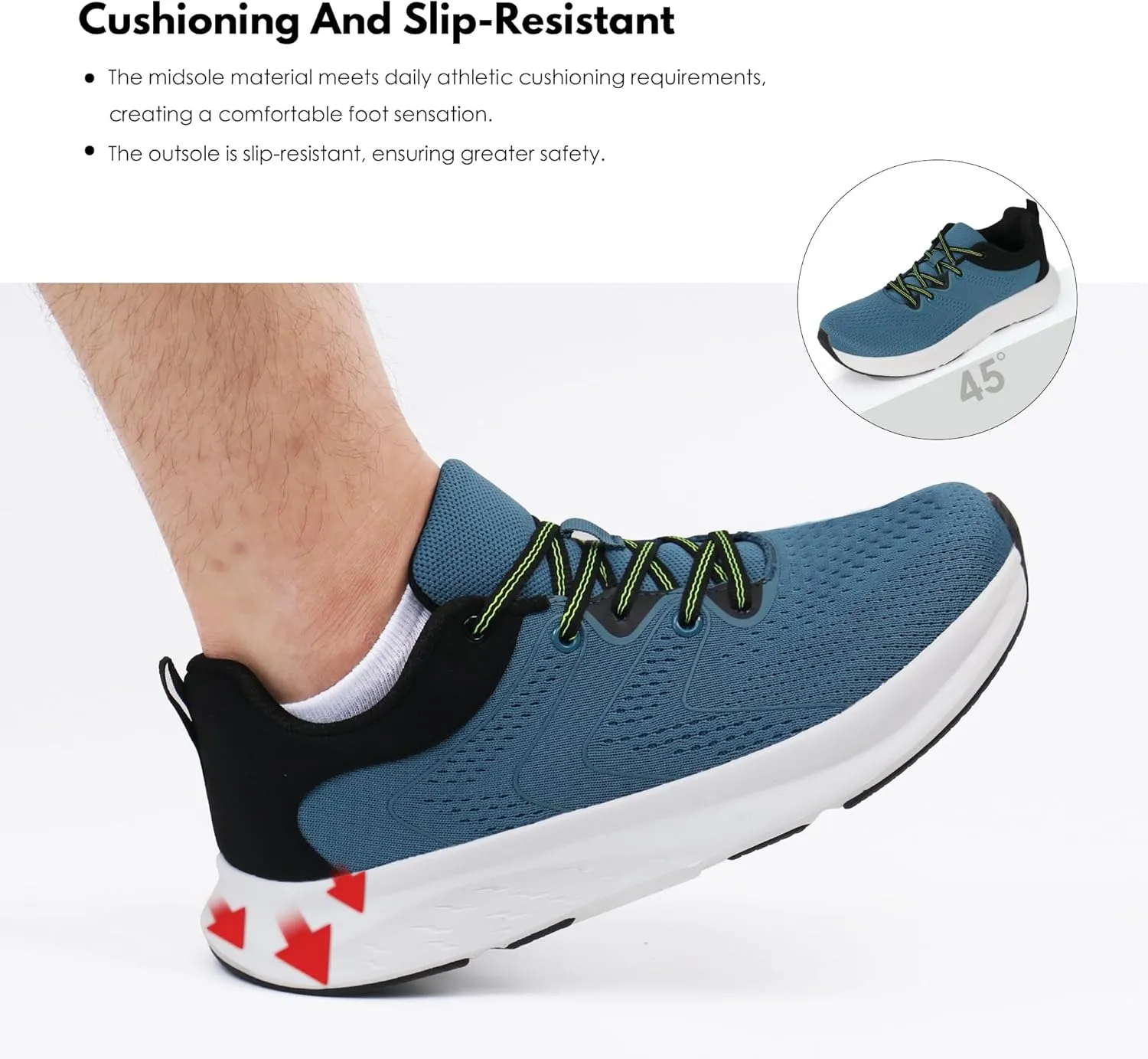 Ortho rest Men Wide Toe Box Shoes Pain Relief Running Shoes Wide Width Sneakers for Ingrown Toenail