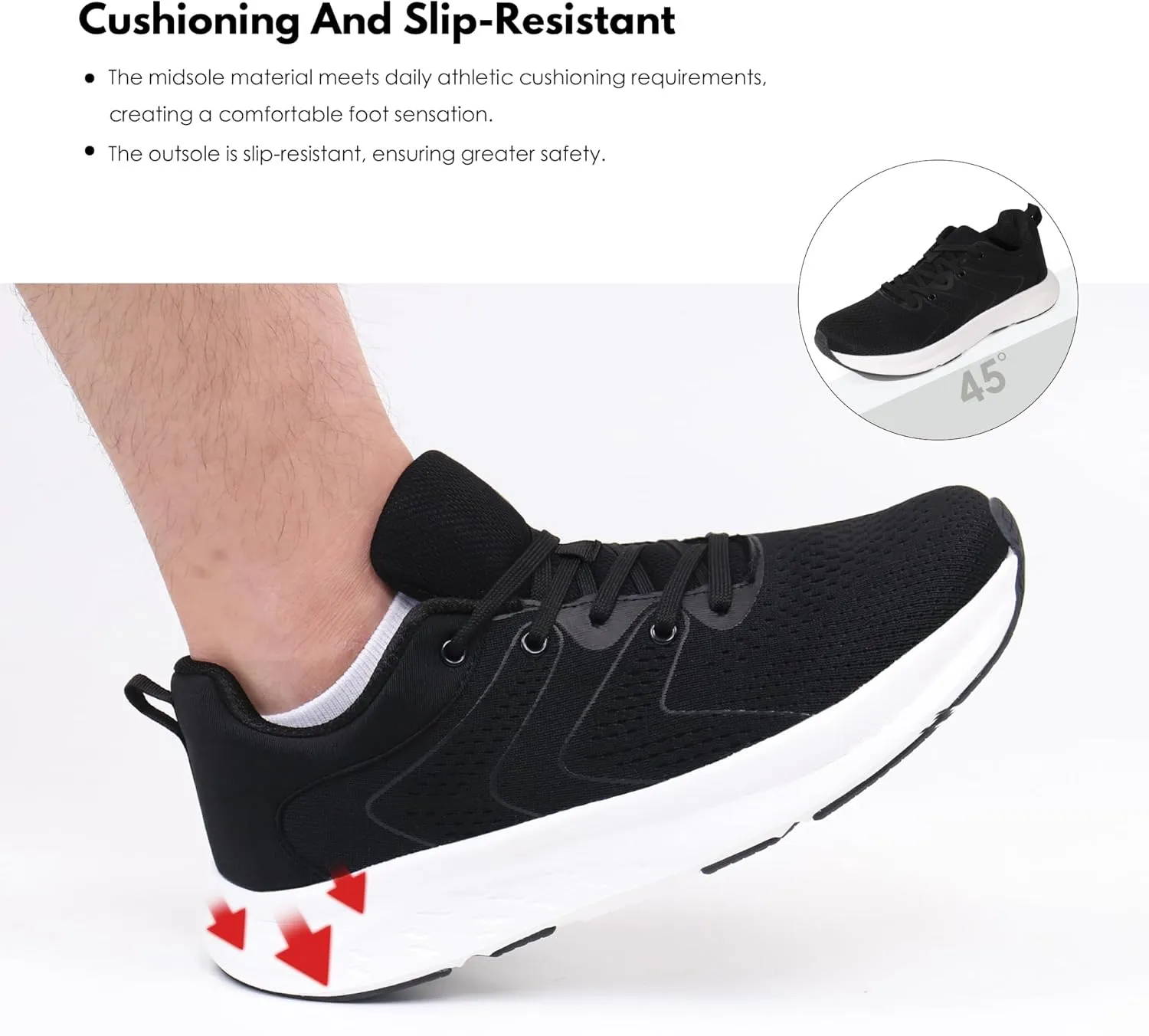 Ortho rest Men Wide Toe Box Shoes Pain Relief Running Shoes Wide Width Sneakers for Ingrown Toenail