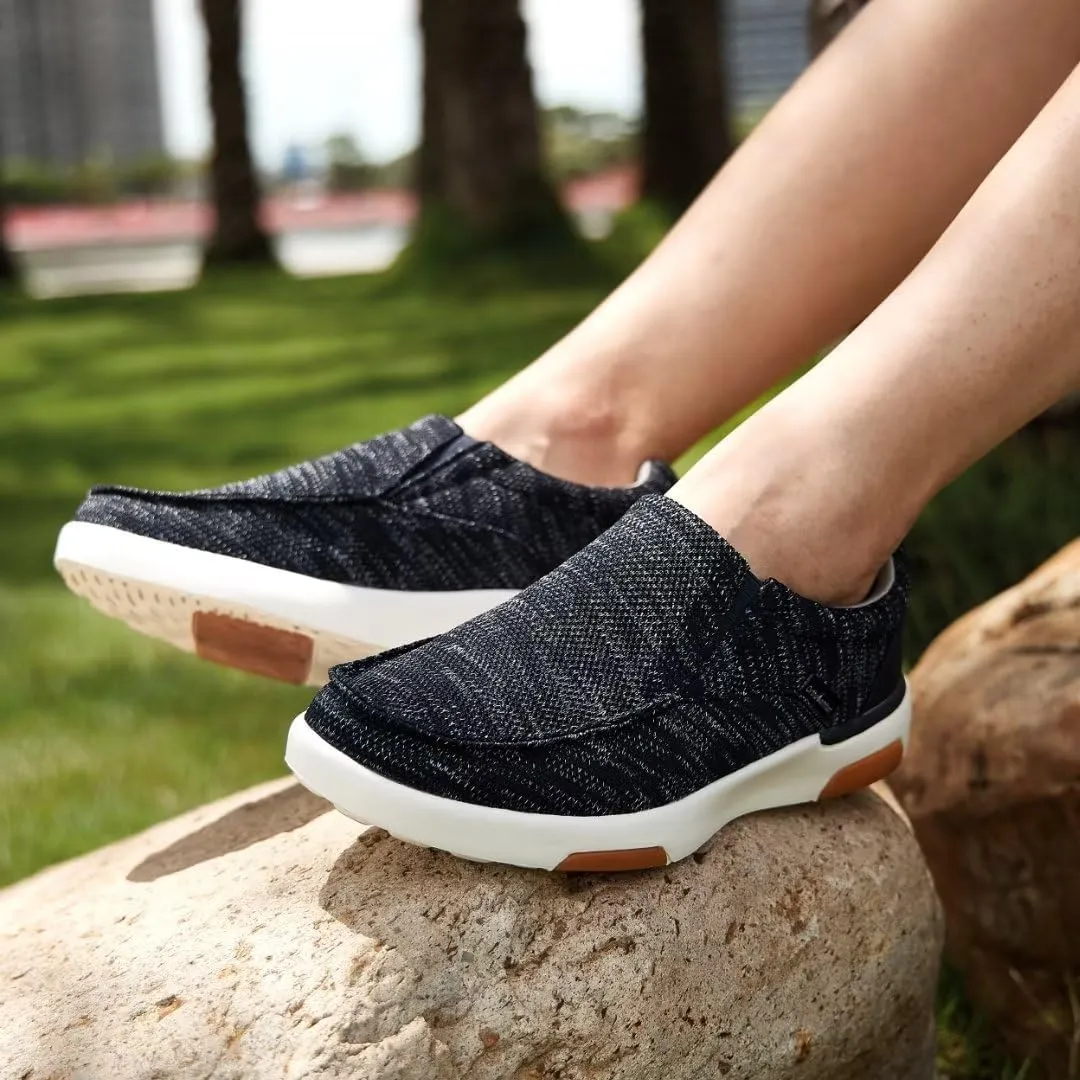 OrthoComfoot Women's Orthopedic Comfortable Walking Shoes, Casual Arch Support Slip-On Shoes for Plantar Fasciitis, Breathable Orthotic Loafers for Foot and Heel Pain Relief