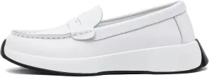 OrthoComfoot Women's Orthopedic Slip-On Loafers Walking Shoes: Comfortable Plantar Fasciitis Dress Shoes with Arch Support, Casual Orthotic Leather Oxfords for Foot and Heel Pain Relief