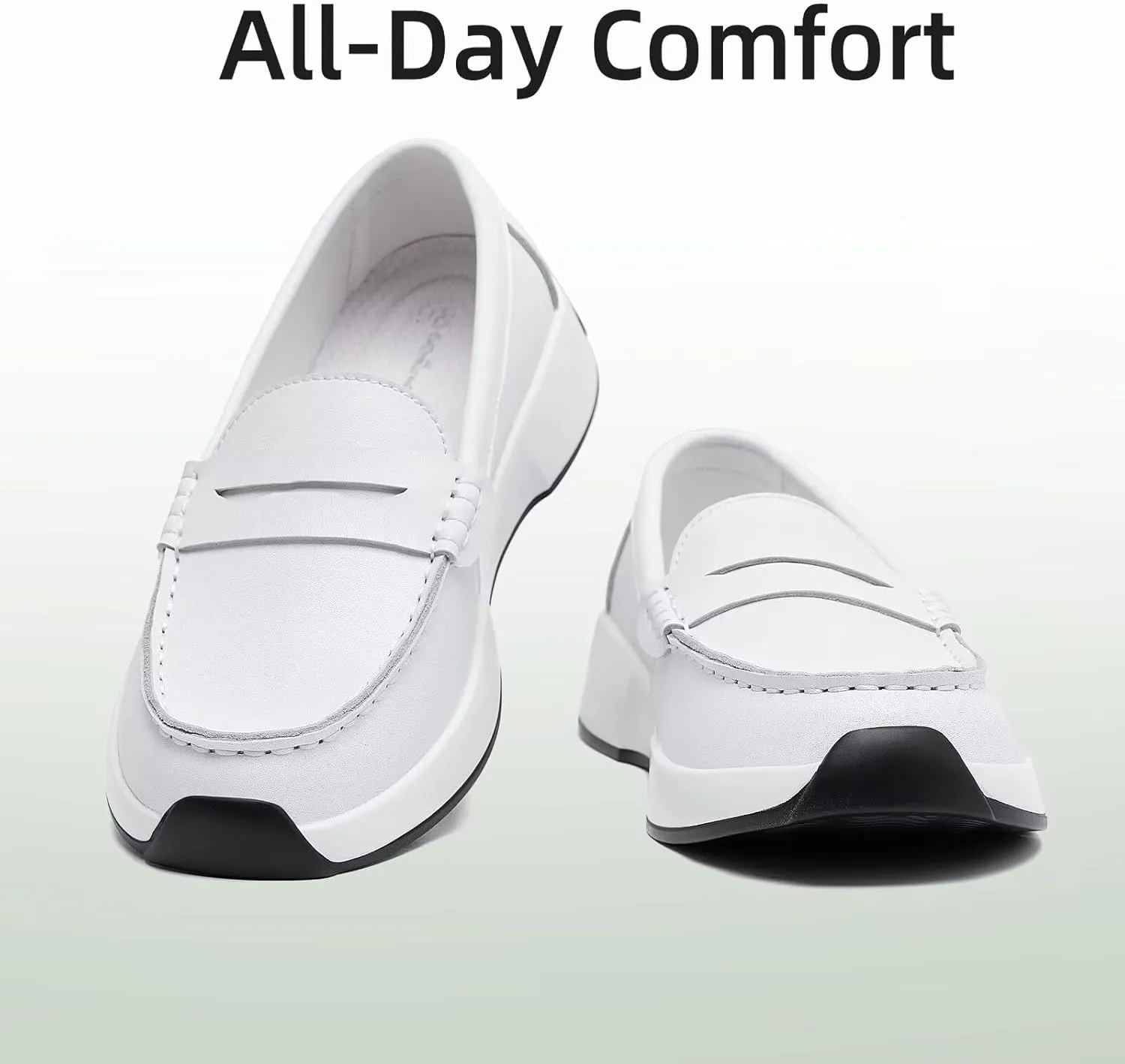 OrthoComfoot Women's Orthopedic Slip-On Loafers Walking Shoes: Comfortable Plantar Fasciitis Dress Shoes with Arch Support, Casual Orthotic Leather Oxfords for Foot and Heel Pain Relief