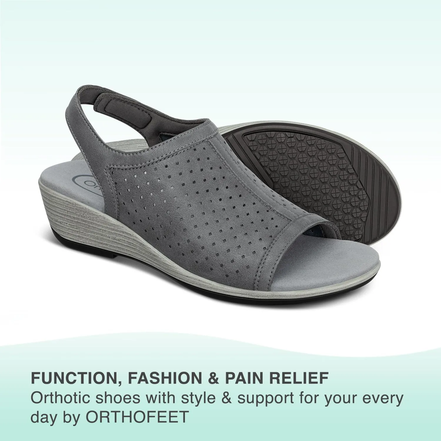 Orthofeet Women's Orthopedic Leather Hazel Sandals