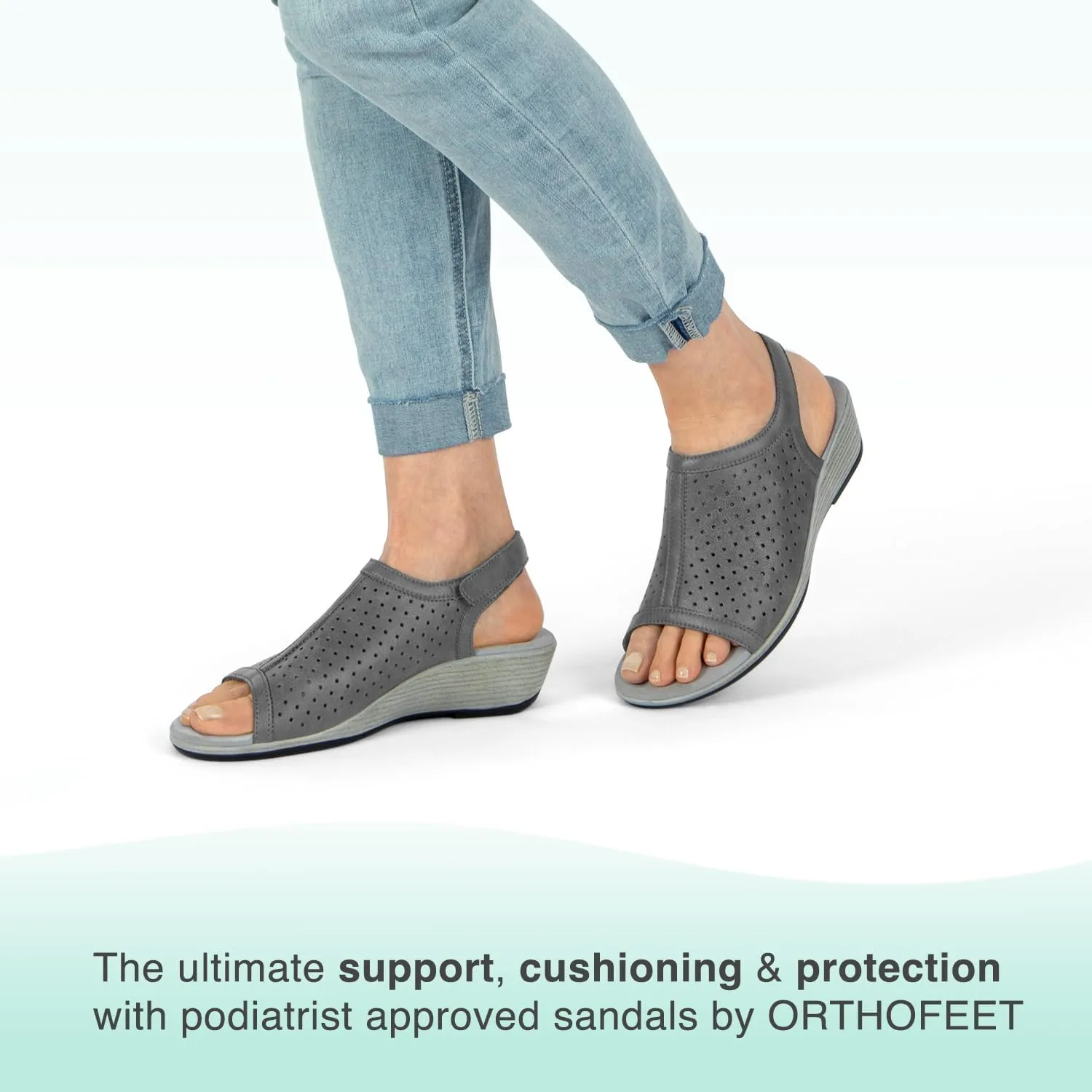 Orthofeet Women's Orthopedic Leather Hazel Sandals