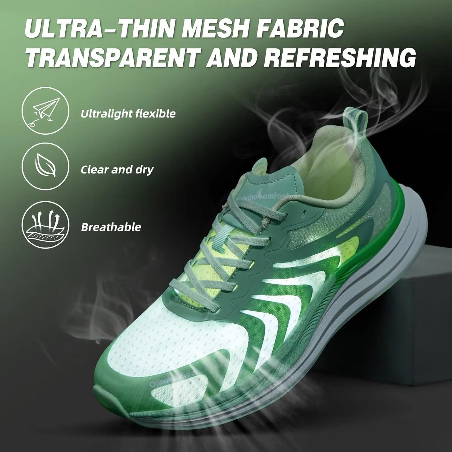 Orthopedic Road Running Shoes for Womens, Comfortable Casual Arch Support Plantar Fasciitis Flat Feet Tennis Walking Shoes, Orthotic Supportive Athletic Sports Sneakers for Foot Heel Pain Relief