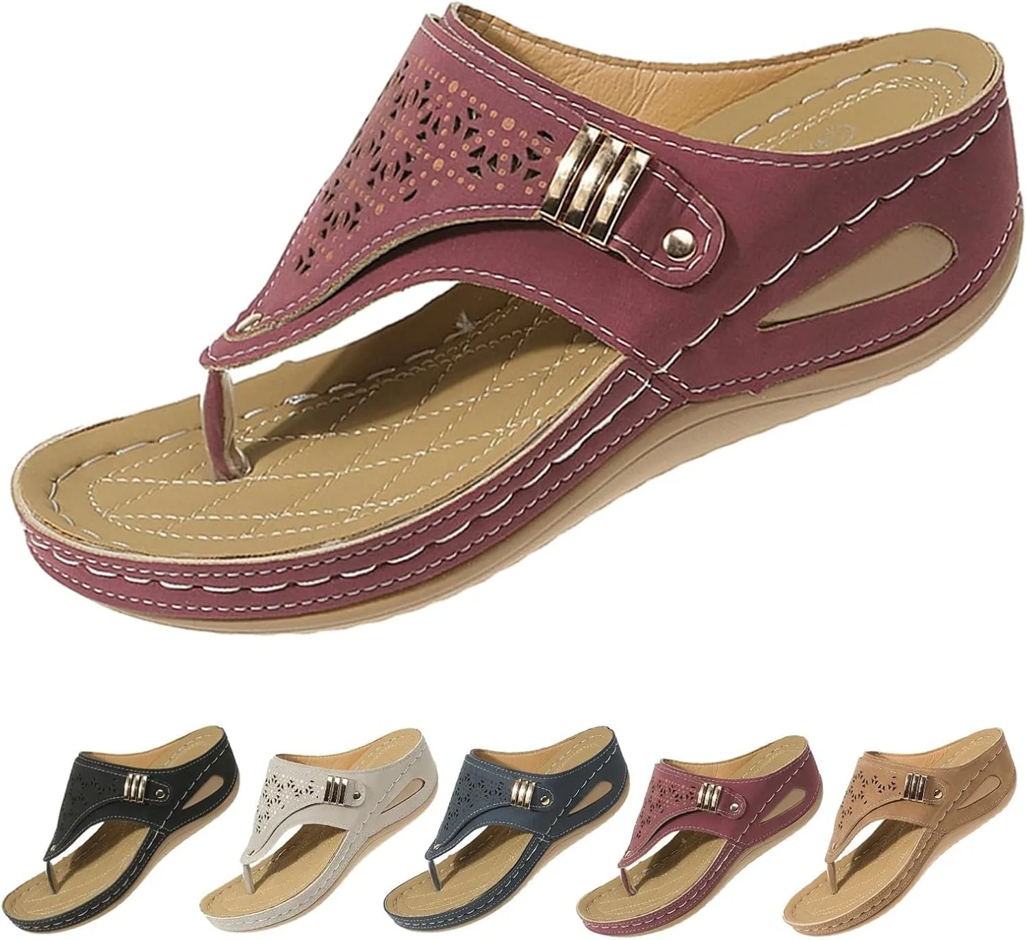 Orthopedic Sandals for Women Casual Comfort Breathable Open Toe Mesh Hollow Sports Sandals Non-Slip Summer Beach Sandals