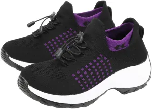 Orthopedic Shoes for Women Slip On Trainers Comfortwear Ortho Stretch Cushion Shoes Walking Shoe Modern Jazz Dance Sneakers Wedge Running Footwear Casual Platform Loafers Thick Bottom