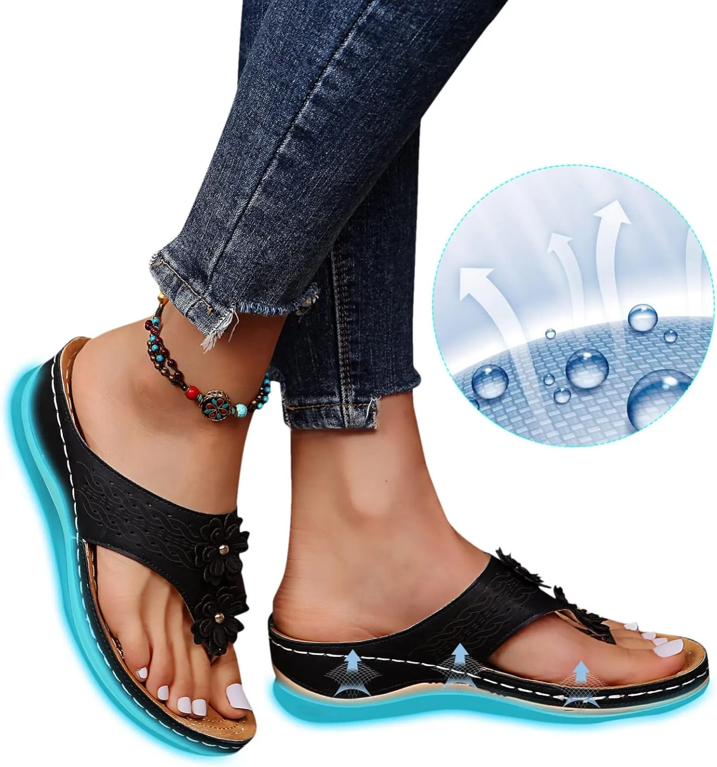 Orthopedic Slippers, Breathable Mesh Sports Sandals with Non-Slip Sole, Orthopedic Flip-Flops Summer Casual Sandals