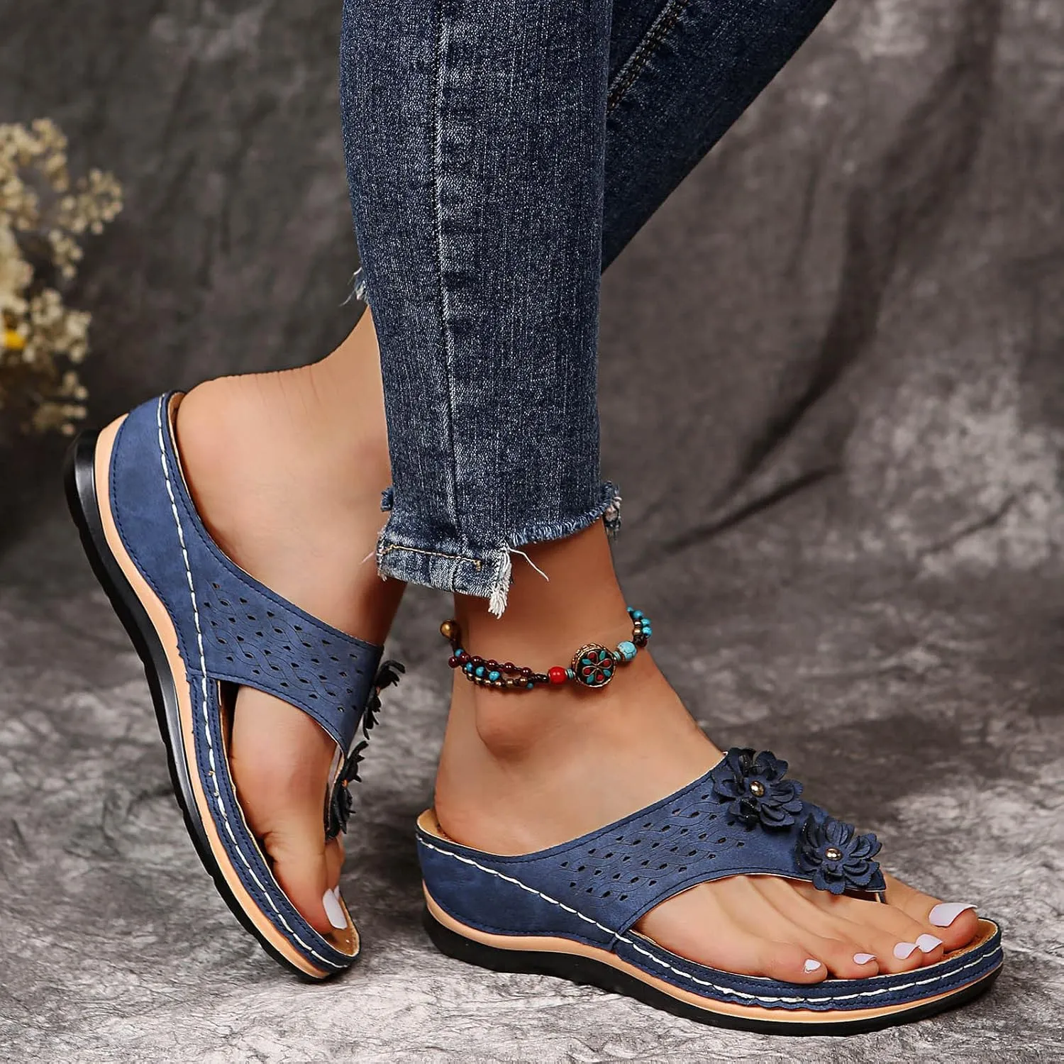 Orthopedic Slippers, Breathable Mesh Sports Sandals with Non-Slip Sole, Orthopedic Flip-Flops Summer Casual Sandals