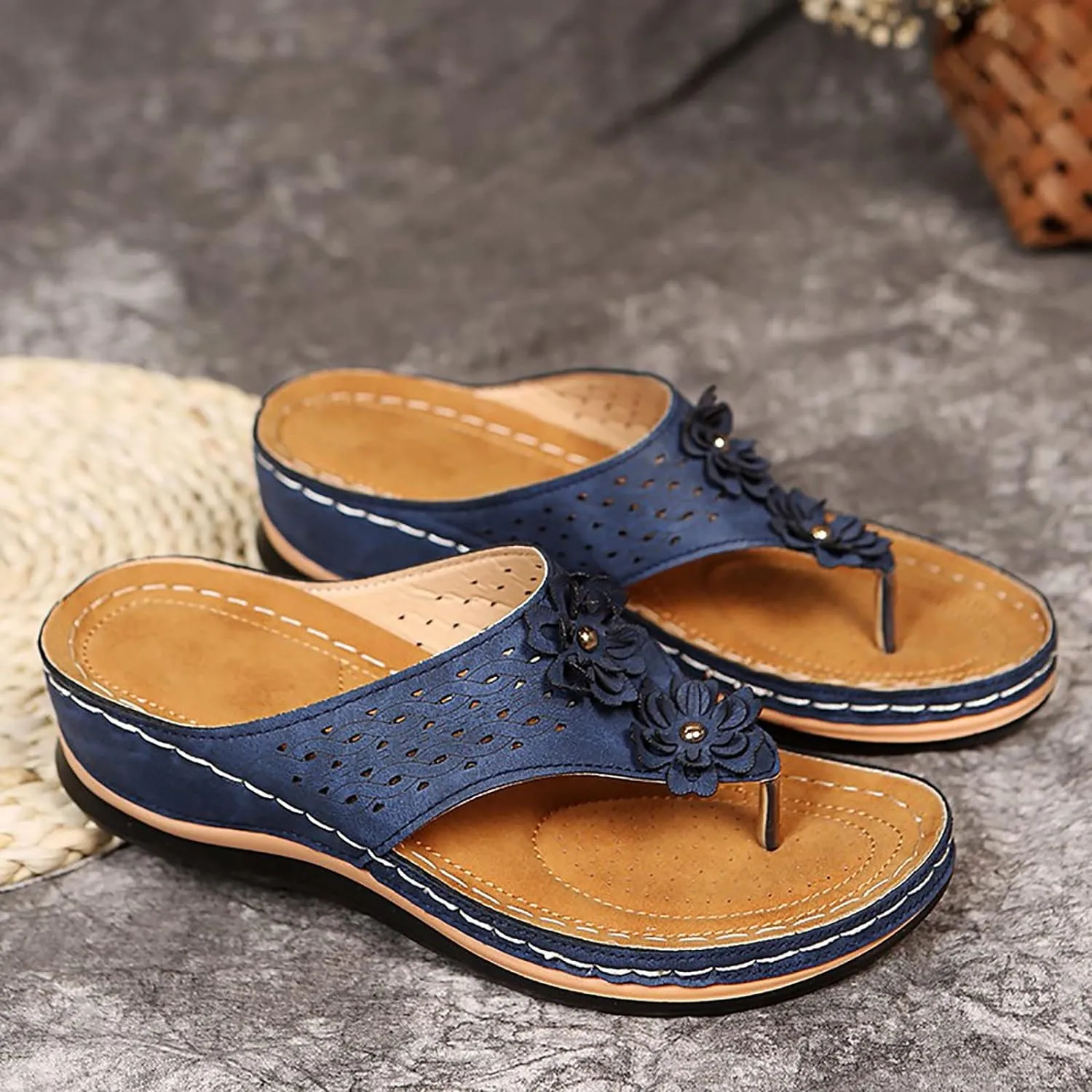 Orthopedic Slippers, Breathable Mesh Sports Sandals with Non-Slip Sole, Orthopedic Flip-Flops Summer Casual Sandals