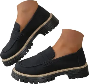 Orthoture-Orthopedic Platform Loafers Comfort Suede Orthopedic Shoes Womens Round Toe Walking Shoe Slip on Shoes