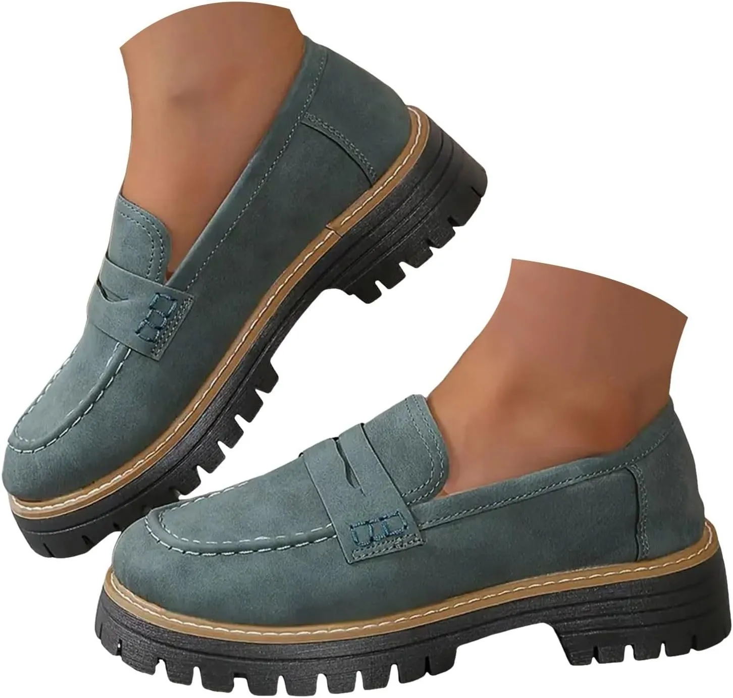 Orthoture-Orthopedic Platform Loafers Womens Shoes Platform Chunky Comfortable Lug Sole Business Casual Dress Shoes