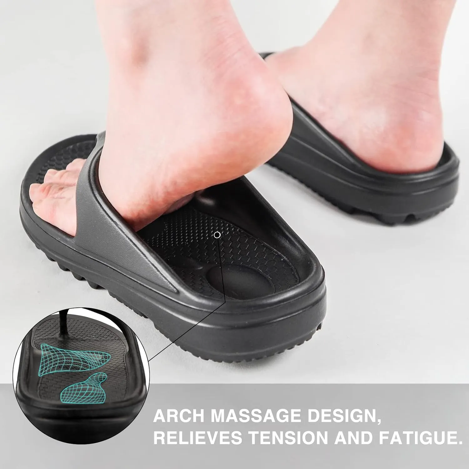 Oudizz Orthopedic Sandals Flip Flops for Women Arch Support Pillow Soft Recovery Thong Sandals Spa Summer Beach Cloud Slides
