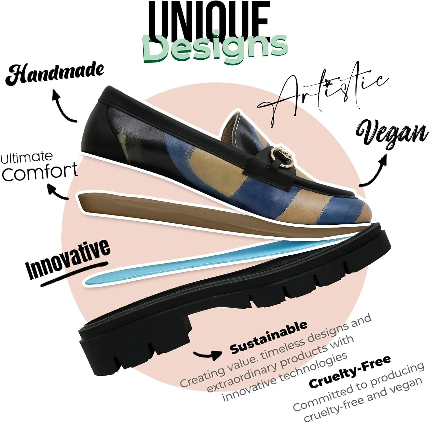 Penny Loafers for Women - Handmade and Vegan Leather Platform Loafers for Women