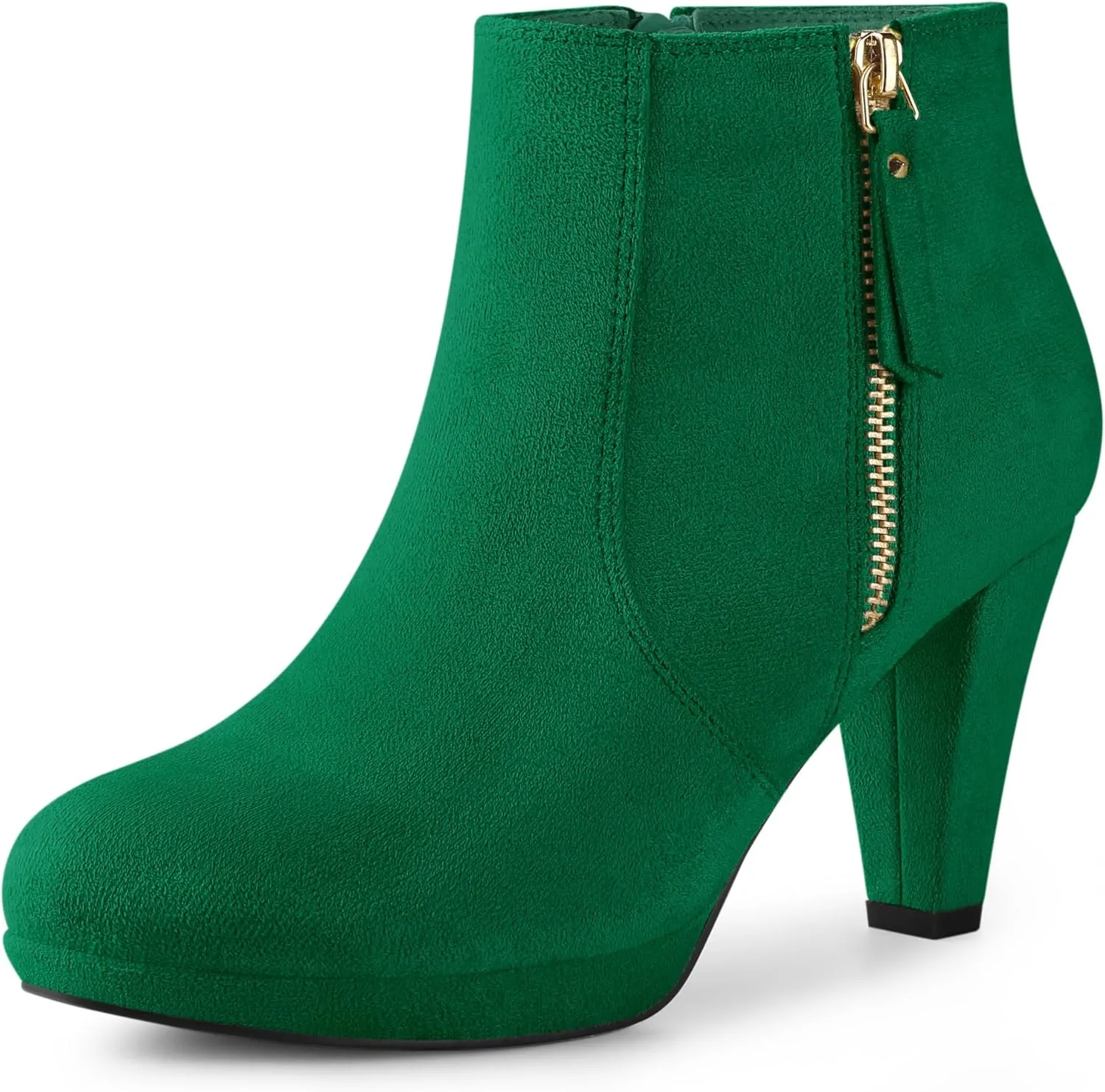 Perphy Platform Round Toe Chunky Heels Ankle Boots for Women