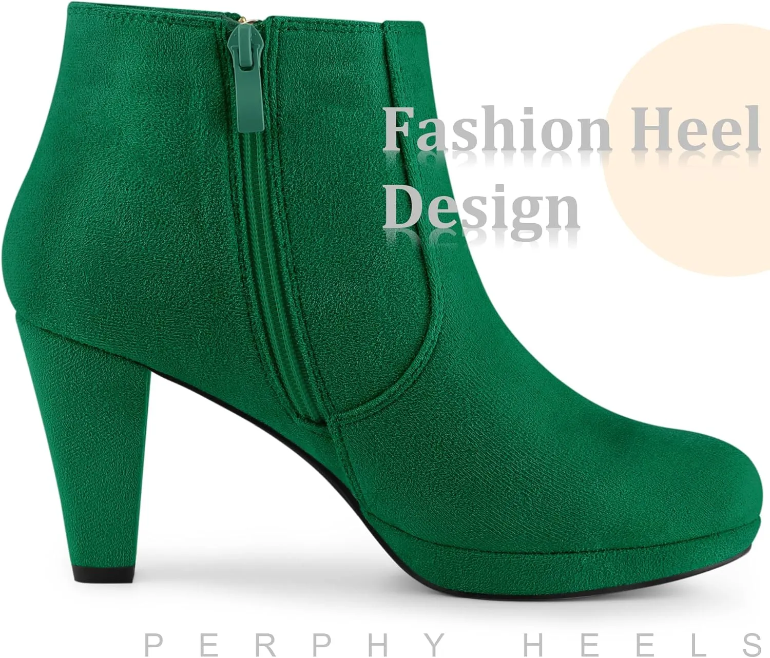 Perphy Platform Round Toe Chunky Heels Ankle Boots for Women