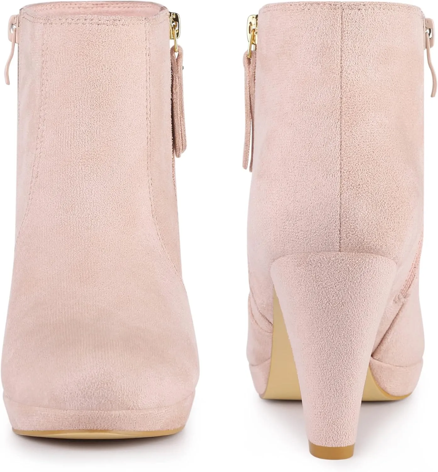 Perphy Platform Round Toe Chunky Heels Ankle Boots for Women