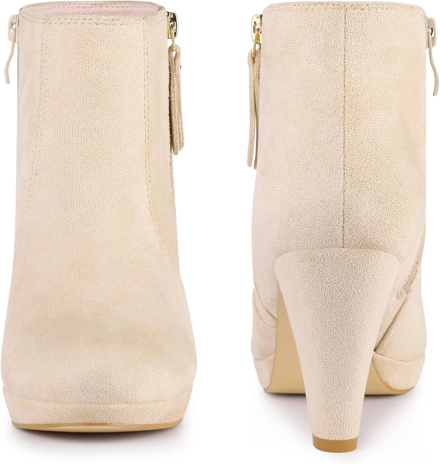Perphy Platform Round Toe Chunky Heels Ankle Boots for Women