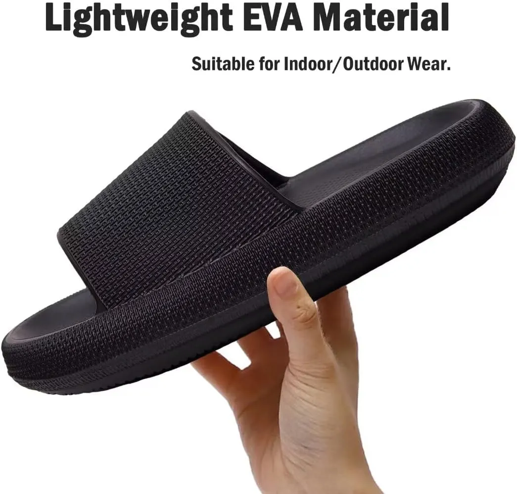 Pillow Slippers for Girls Boys, Kids House Slides Sandals Shower Bathroom Non-Slip Open Toe Quick Drying Soft Comfy Thick Sole Cushion Platform Shoes