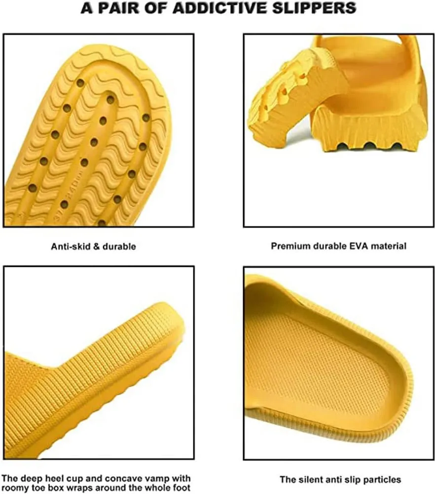Pillow Slippers for Girls Boys, Kids House Slides Sandals Shower Bathroom Non-Slip Open Toe Quick Drying Soft Comfy Thick Sole Cushion Platform Shoes