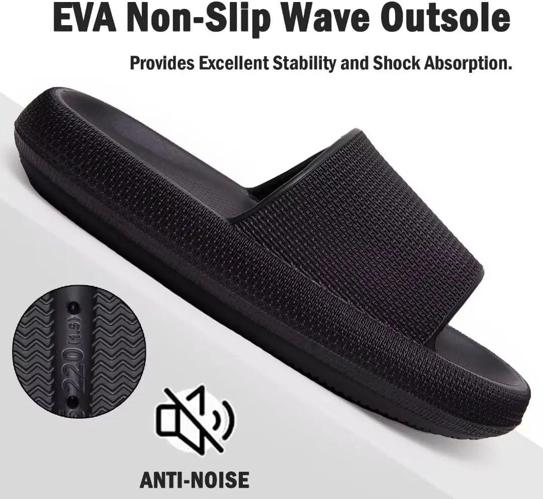 Pillow Slippers for Girls Boys, Kids House Slides Sandals Shower Bathroom Non-Slip Open Toe Quick Drying Soft Comfy Thick Sole Cushion Platform Shoes