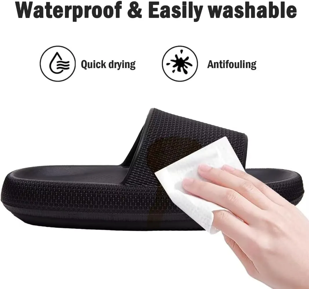 Pillow Slippers for Girls Boys, Kids House Slides Sandals Shower Bathroom Non-Slip Open Toe Quick Drying Soft Comfy Thick Sole Cushion Platform Shoes