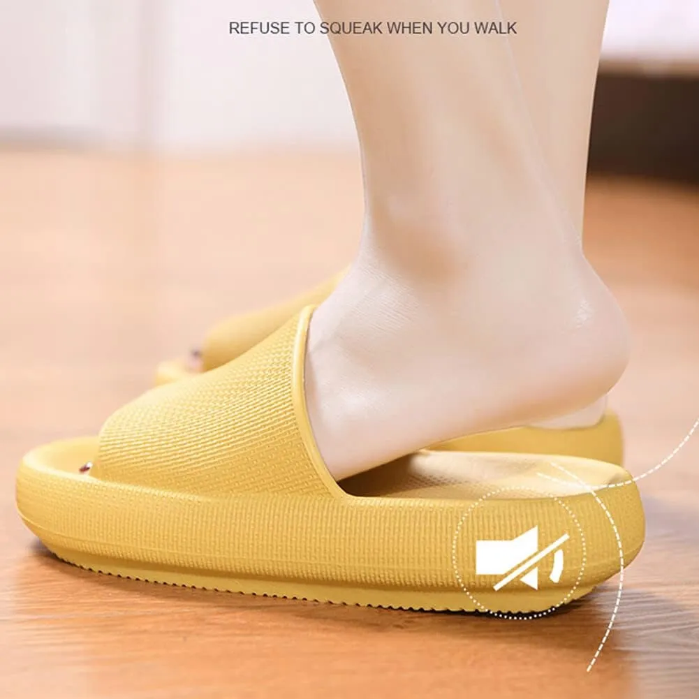 Pillow Slippers for Girls Boys, Kids House Slides Sandals Shower Bathroom Non-Slip Open Toe Quick Drying Soft Comfy Thick Sole Cushion Platform Shoes