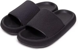 Pillow Slippers for Girls Boys, Kids House Slides Sandals Shower Bathroom Non-Slip Open Toe Quick Drying Soft Comfy Thick Sole Cushion Platform Shoes