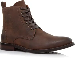 Polar Fox Brooke MPX806061 Grey Woolen and Leather Lace-up Fashion Chukka Boots with Zipper Closure